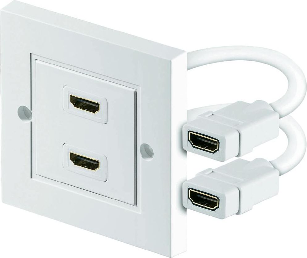 Prizë murale Goobay 51723, 2x HDMI, e bardhë