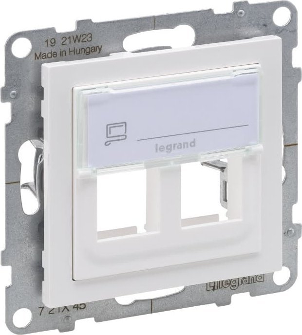 Adapter Keystone Suno 2x Legrand 721145, montim i dyfishtë, i bardhë