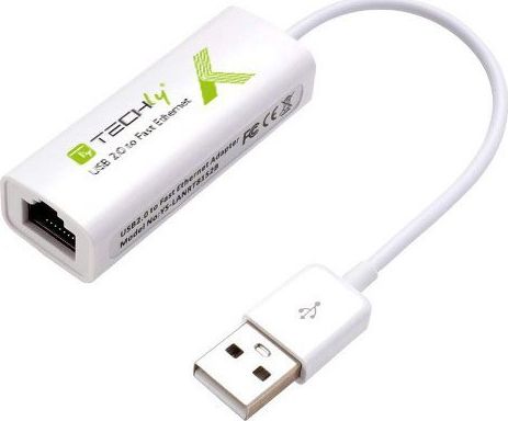 Kartë rrjeti USB Techly IDATA ADAP-USB2TY2, Fast Ethernet 10/100 Mbps, USB 2.0, e bardhë