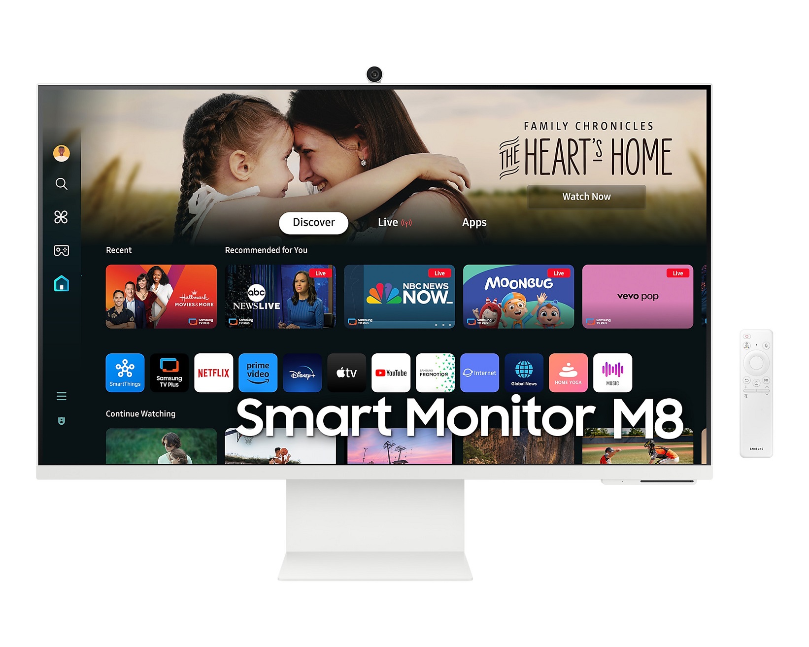 Monitor Samsung Smart M8 LS32DM801UUXDU, 32", VA, 4K UHD, 60Hz, 4ms, i bardhë