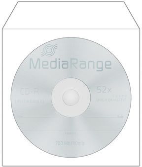 Zarfë për CD DVD MediaRange BOX62, letër, 100 copë, të bardha