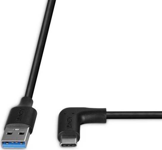 Kabllo USB LINDY 1.5m, USB 3.2 Type A në Type C, kënd 90°