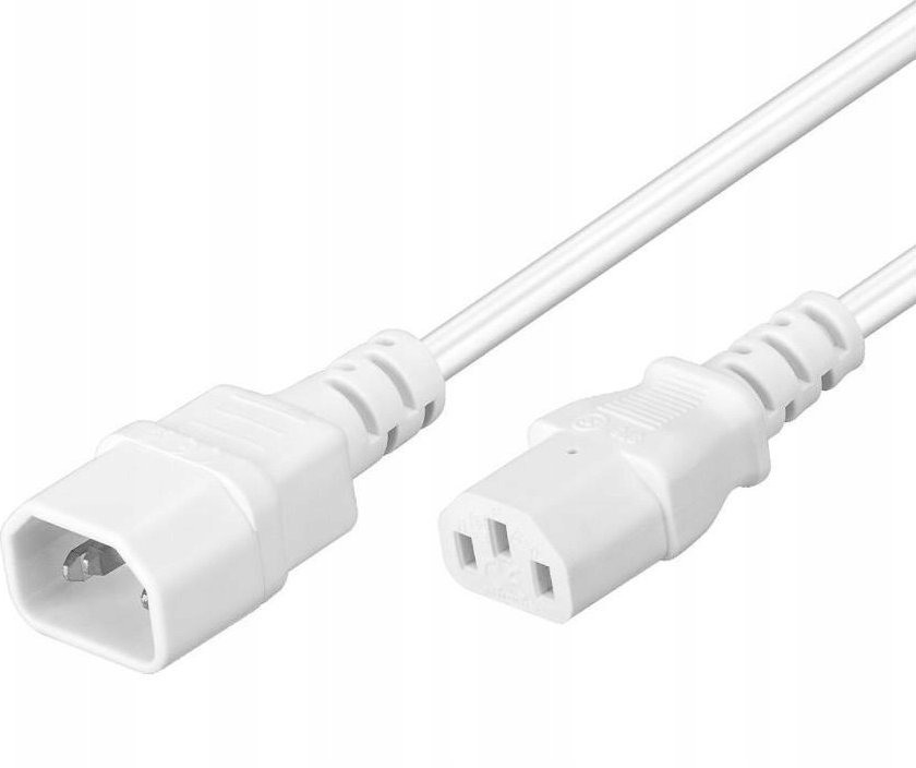 Kabllo zgjatues PremiumCord C13 në C14, 230V, 1m, i bardhë