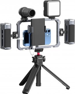 Rig për smartphone Ulanzi, metal, doreza anësore, porta cold shoe, i zi