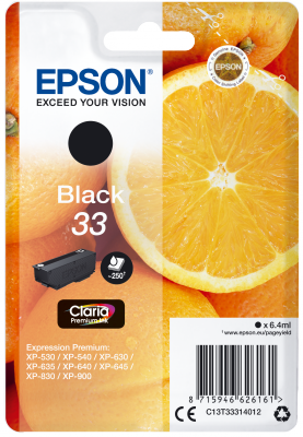 Ngjyrë Epson Singlepack 33 Claria Premium, e zezë