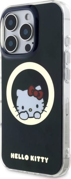 Mbrojtëse telefoni Hello Kitty HKHMP16XHSWKK, për iPhone 16 Pro Max, MagSafe, e zezë