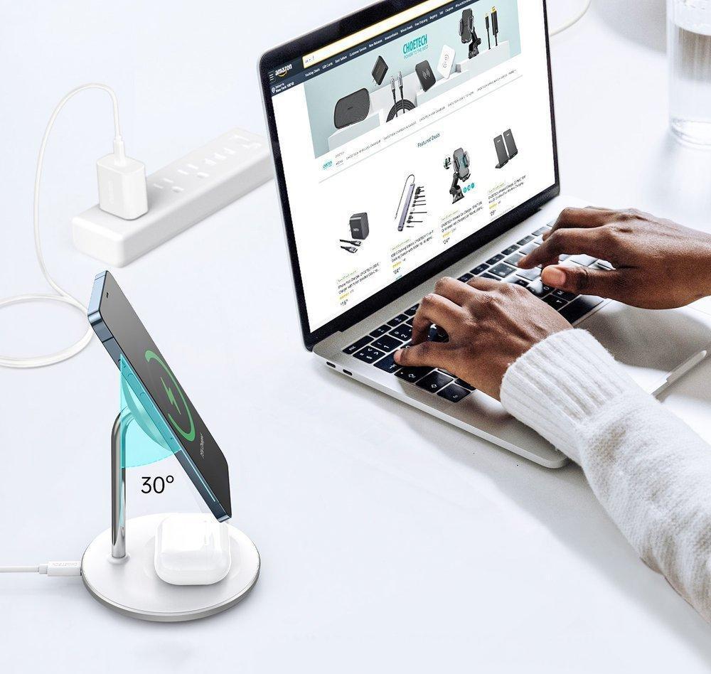 Karikues wireless Choetech T581-F, 15W, MagSafe, argjendtë