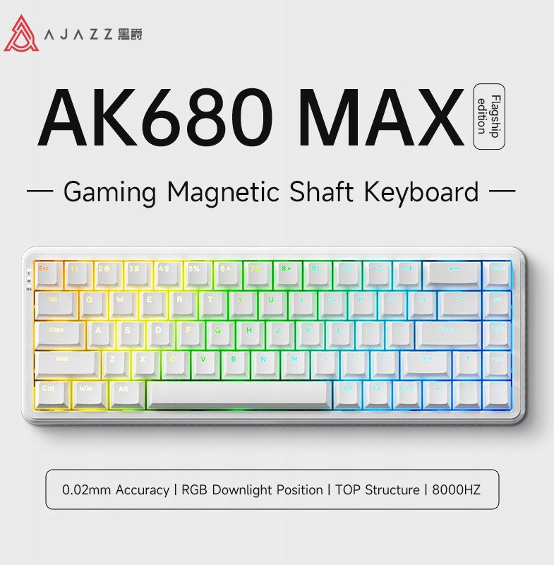 Tastierë mekanike AJAZZ AK680MAX, 68 taste, me kabllo, e zezë
