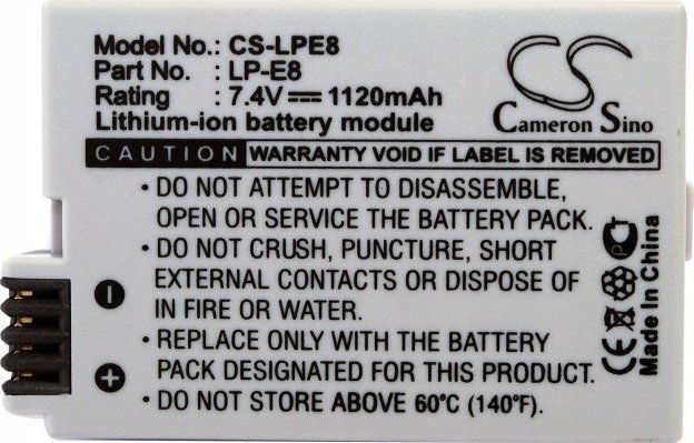 Bateri kamerë Cameron Sino CS-LPE8, Li-ion, 1200mAh, gri