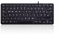 Tastierë Perixx PERIBOARD-332, me kabllo, gjermane QWERTZ, me ndriçim LED, e zezë