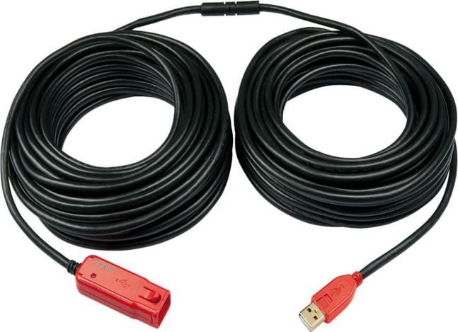 Kabllo USB Lindy 42923, USB A në USB A, 30 m, e zezë