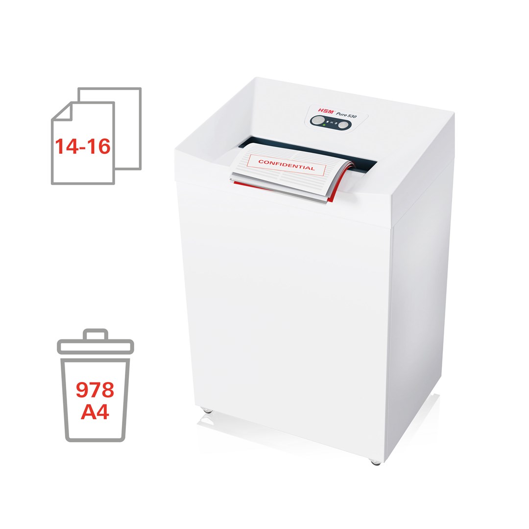 Shredder dokumentesh HSM P-4, format A3, copëtim i sigurt, i bardhë