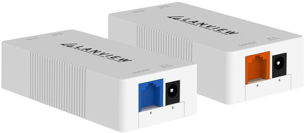 Extender PoE Lanview 100Mb, zgjatje rrjeti, plug and play, i zi