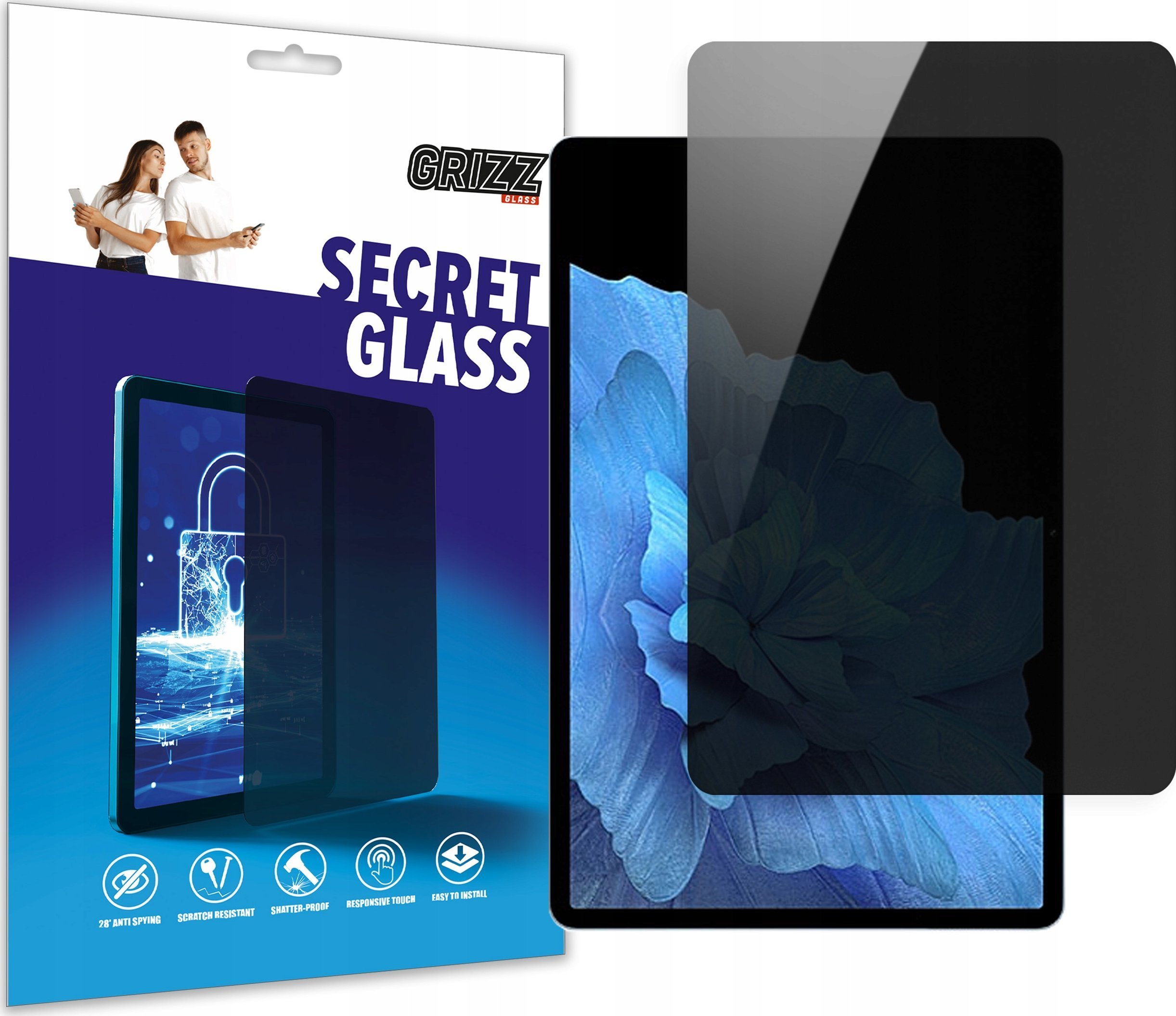 Xham mbrojtës Grizz SecretGlass për Vivo iQOO Pad, hibrid me privatësi, matte, transparent