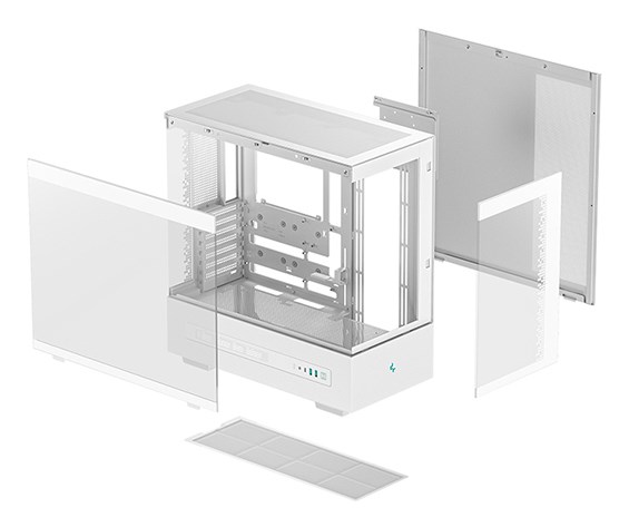 Kase kompjuteri DeepCool CH690, ATX Tower, panel xhami, e bardhë