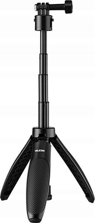 Selfie stick tripod TELESIN Mini Quick Release, i rregullueshëm, portativ, i zi
