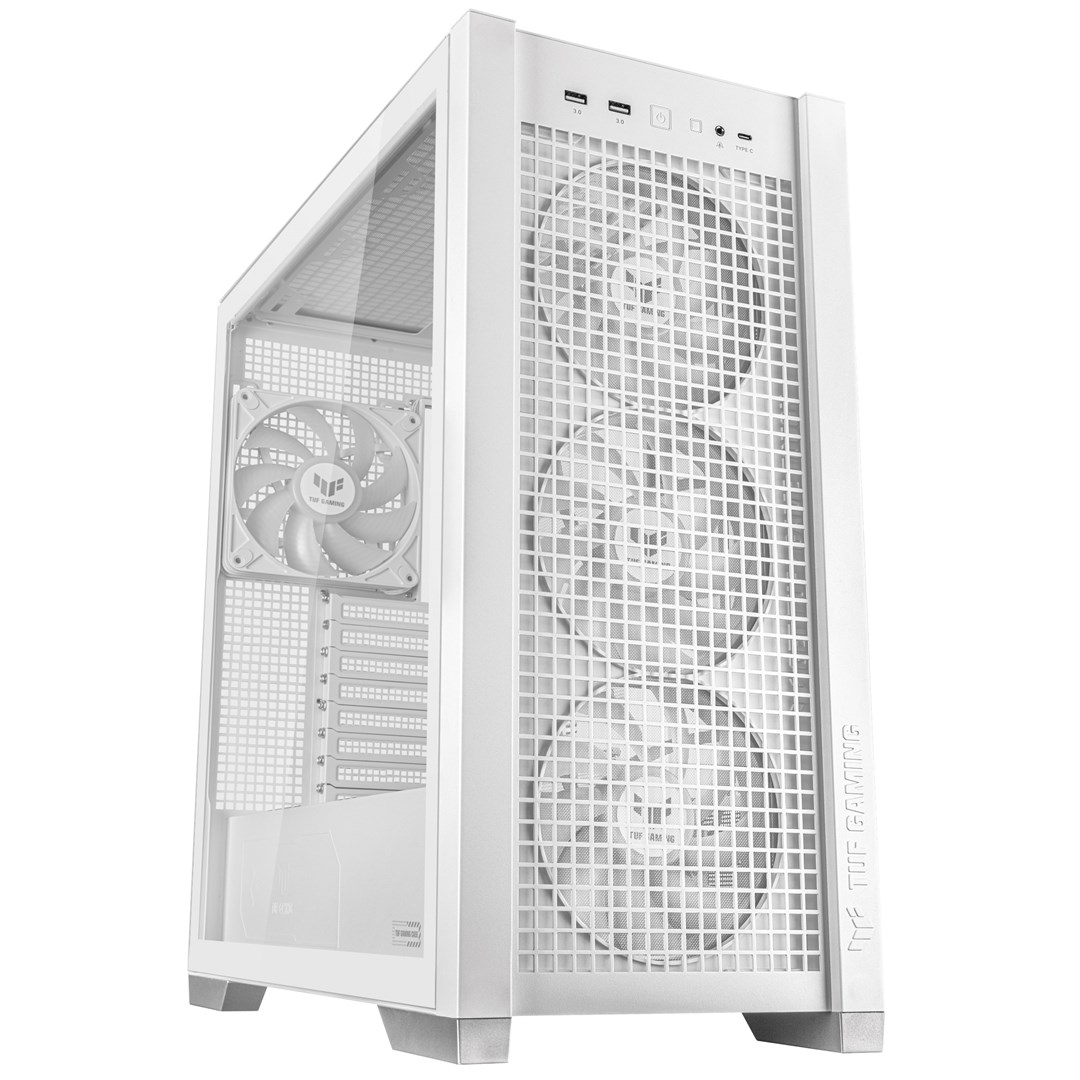 Kuti kompjuteri Asus TUF Gaming GT302 TG ARGB, ATX, xham i temperuar, e bardhë
