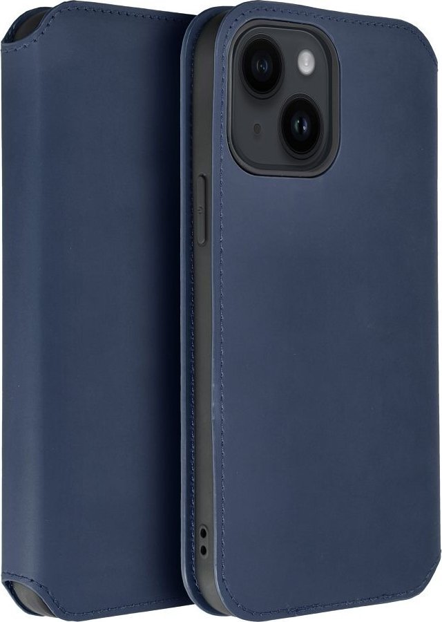 Këllëf telefoni Dual Pocket për Xiaomi 13T Pro, tip libër, me xhepa karte, blu navy