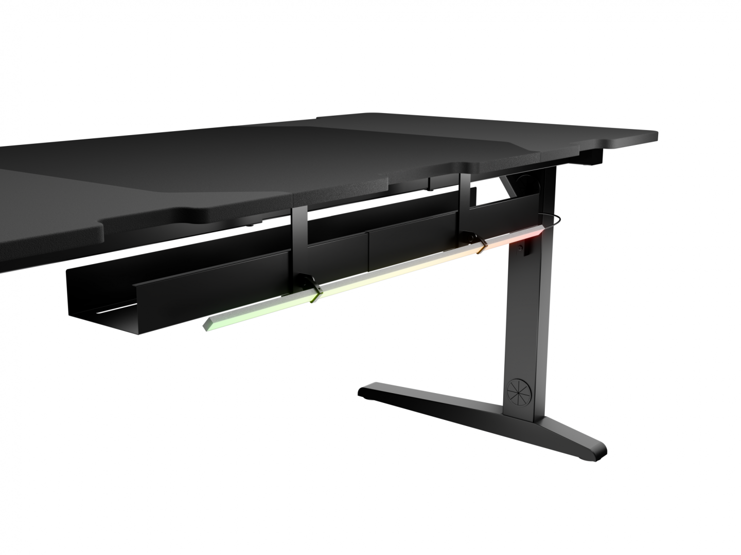 Tavolinë gaming Genesis Holm Modular 160, 160cm, ndriçim RGB, e zezë