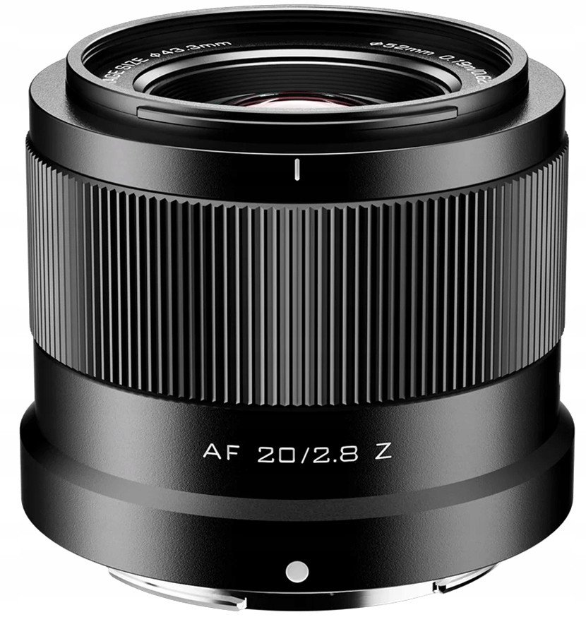 Objektiv Viltrox AF 20mm f/2.8 për Nikon Z, kënd i gjerë, autofokus, i zi