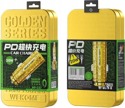 Karikues për makinë WK WP-C37 Sakin, 20W, porta USB A+C, gri metalik