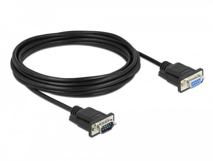 Kabllo seriale Delock RS-232 D-Sub9, mashkull–femër, 5 m, e zezë