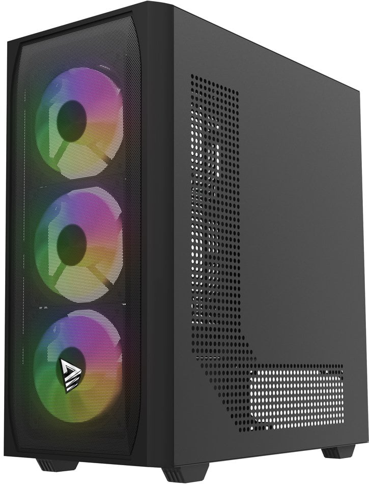 Kase PC gaming Savio Noctis Flow X1 RGB, ATX, me 4 ventilatorë RGB, e zezë