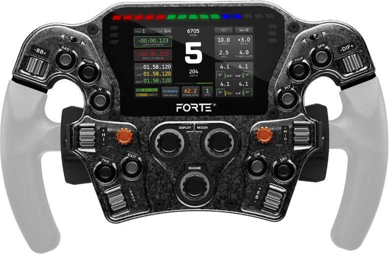 Timon gaming Asetek Forte Formula Pro, со екран RaceView, за PC, црн