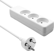 Kabllo vazhduese ProXtend Danish, 3 priza, 4 m, e bardhë