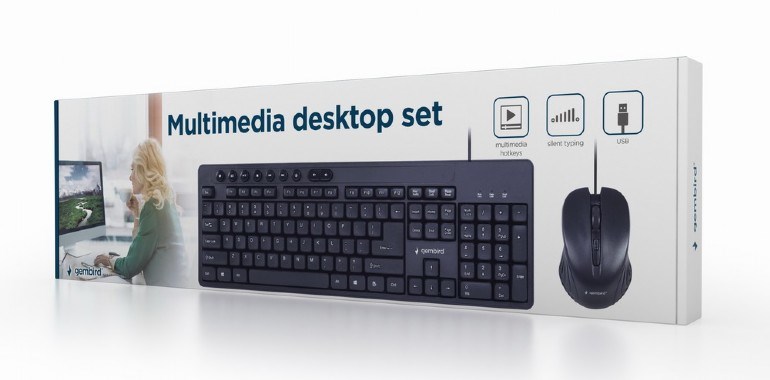Set tastierë dhe maus Gembird KBS-UM-04, USB, i zi