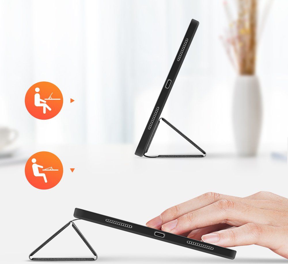 Mbulesë tablet Dux Ducis Tri-fold Smart Case, iPad Air 10.9" 2020 2022, me mbajtës Apple Pencil, e zezë
