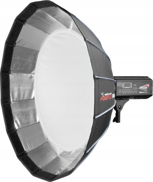 Софтбокс на преклоп Aurora Firefly Par Ø95cm, за бајонети Bowens Aurora Walimex, сребрен