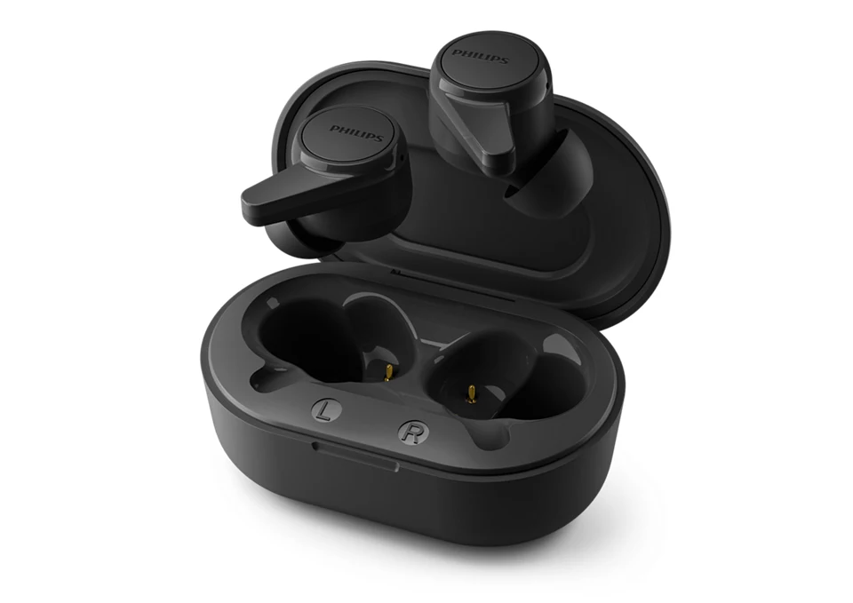 Dëgjuese Buds Philips TAT1207BK/00, wireless IPX4 Splash Mic, të zeza