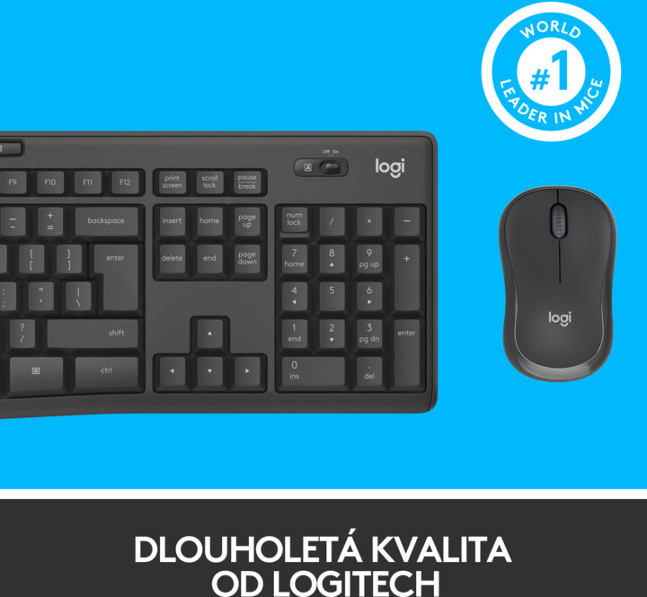 Тастатура и глушец Logitech MK295 Silent, графит