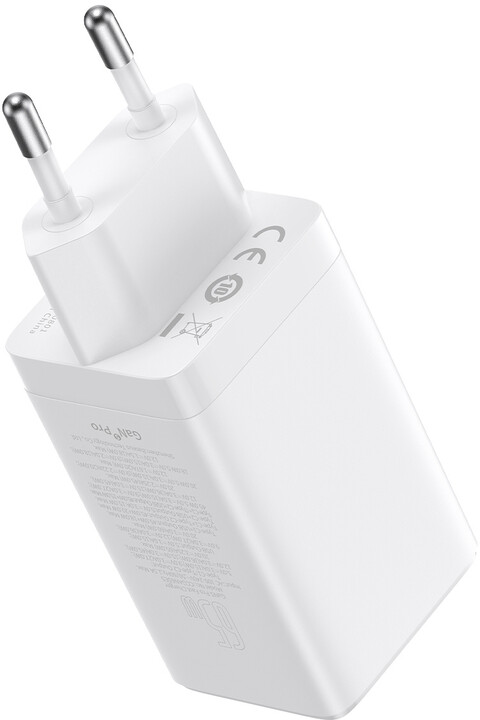 Karikues Baseus GaN5 Pro, 2x USB-C, USB-A, 65W, i bardhë
