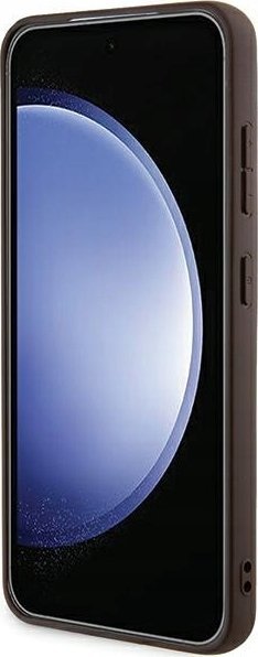 Mbulesë telefoni Guess 4G Metal Logo, për Samsung Galaxy A35 5G, PU, kafe