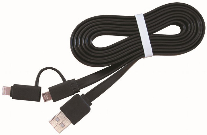 Kabllo Gembird CABLEXPERT USB COMBO, MicroUSB + lightning, 1m, e zezë