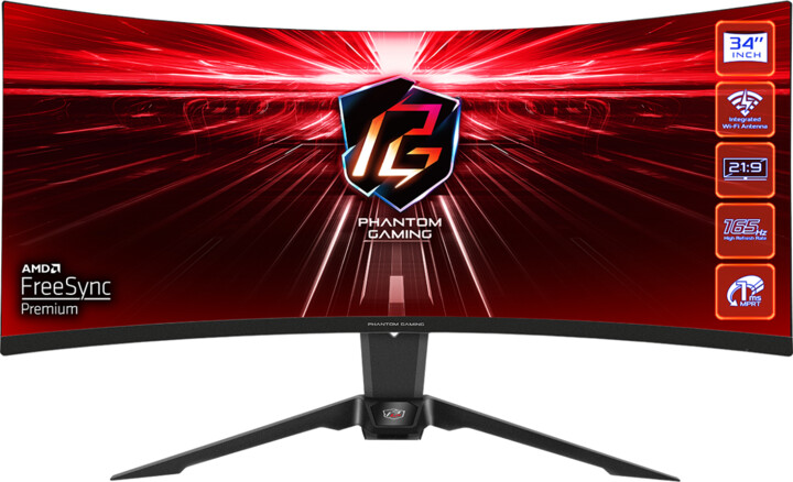 Monitor ASRock PG34WQ15R2B - LED, 34", UW-QHD, i zi