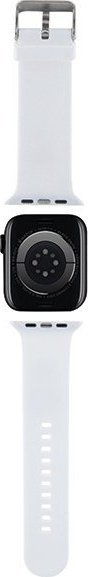 Rrip ore Karl Lagerfeld Karl Head NFT, për Apple Watch 42/44, silikon, i bardhë