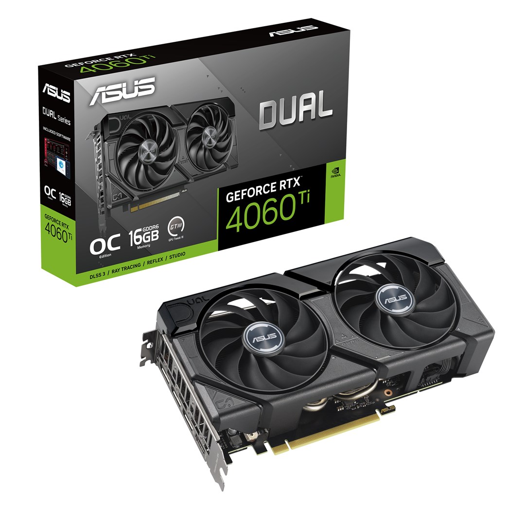 Kartelë grafike ASUS GeForce RTX 4060 TI 16GB Dual Evo OC, e zezë