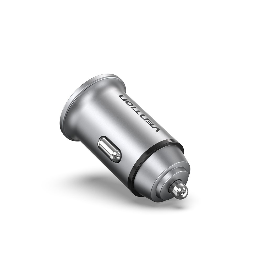 Karikues veture Vention Two Port USB A C, 60W, metal, gri