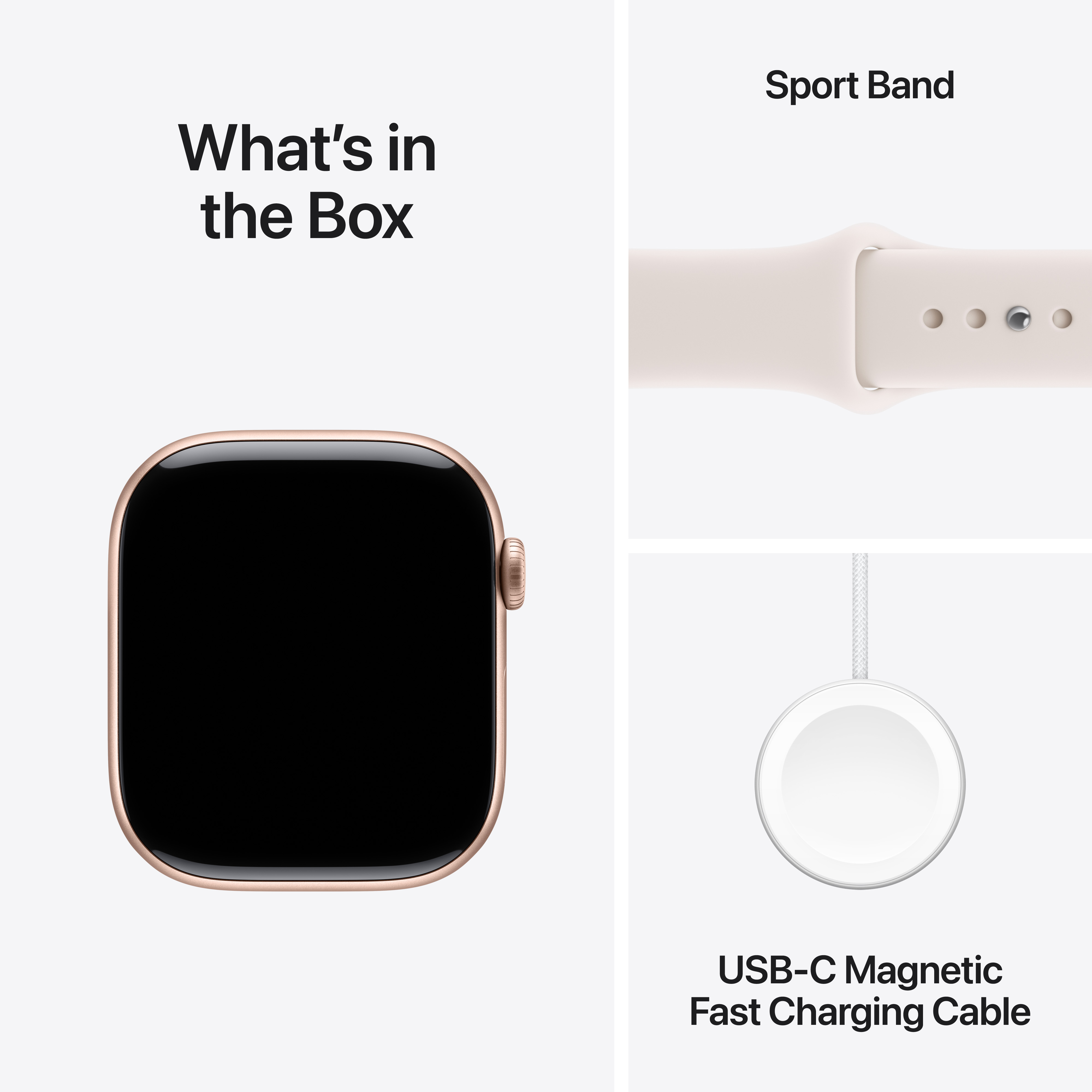 Apple Watch Series 11 GPS 46mm Rose Gold Aluminium Case with Light Blush Sport Band, S/M