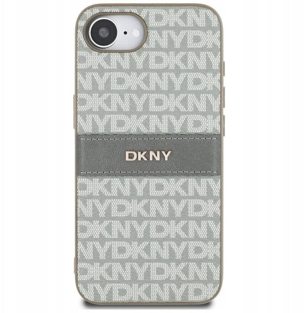 Mbulesë telefoni DKNY Case Repeat Texture Pattern, për iPhone 16e, lëkurë ekologjike, bezhë