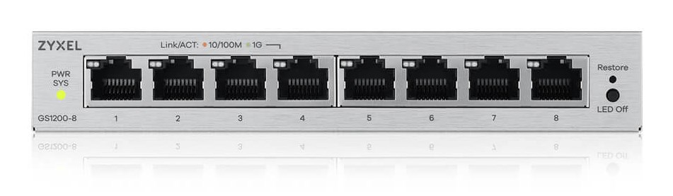 Switch rrjeti ZYXEL GS1200v3, 8 porta Gigabit, Web Managed, i zi