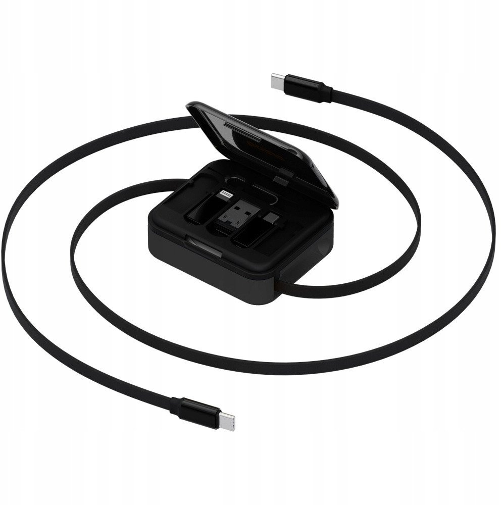 Kabllo USB Energea Bazic GoCharge Loop 5in1, 1m, 60W, e zezë