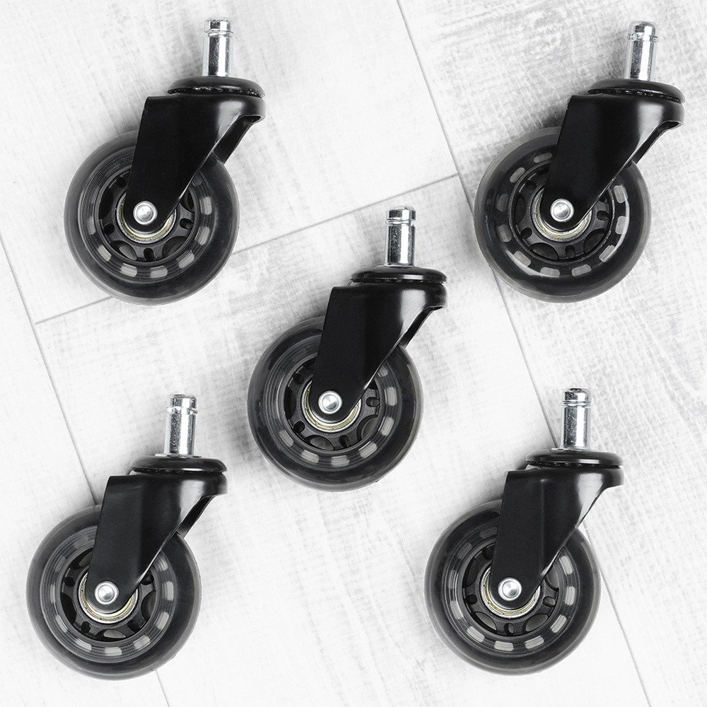 Rrota gome për karrige Vilde, 6.3 cm, pin 11 mm, set 5 copë