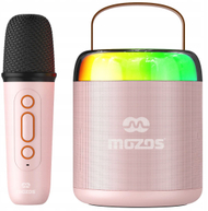 Karaoke set Mozos MK Pink, Bluetooth, mikrofon wireless, RGB LED, rozë