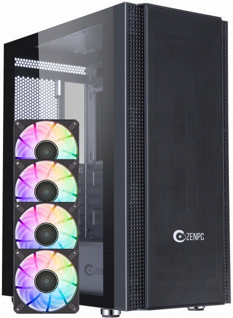 Korp kompjuteri ZENPC Z5 Mesh, ATX, 4 ftohës 120mm ARGB, i zi