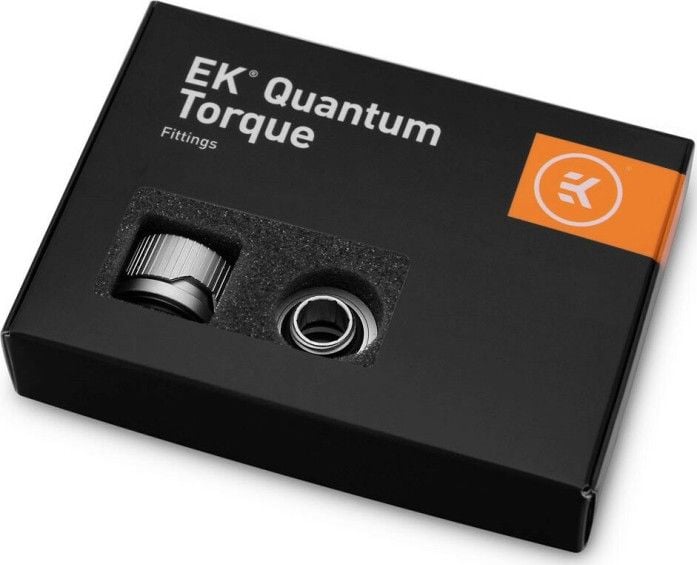 Set konektorësh EK Water Blocks EK-Quantum Torque HTC 14, G1/4, për tuba 14mm, argjend mat