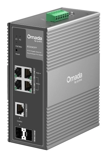 Switch industrial Easy Managed, 6 porta, Gigabit, PoE, 12 Gbps